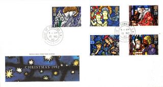 10 November 1992 Christmas Royal Mail First Day Cover House Of Commons Sw1 Cds photo