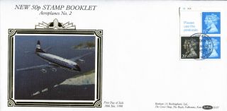 30 January 1990 50p Booklet Pane Cyl Benham D 127 First Day Cover Heathrow Shs photo