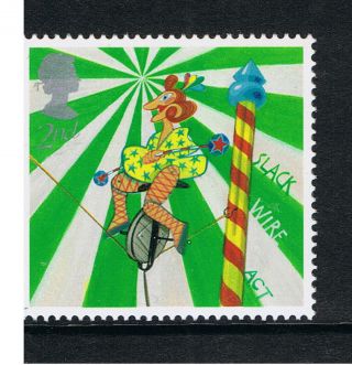 Circus High Wire Act Comic Image On 2002 Europa British Stamp - Nh photo
