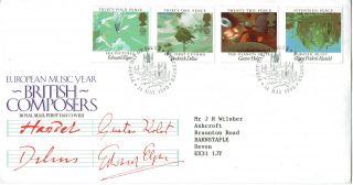 14 May 1985 British Composers Royal Mail First Day Cover Worcester Shs photo