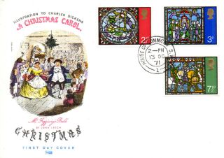 13 October 1971 Christmas Philart First Day Cover House Of Commons Sw1 Cds photo