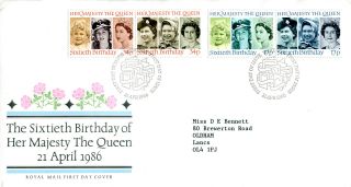 21 April 1986 Queen 60th Birthday Royal Mail First Day Cover Windsor Shs (w) photo
