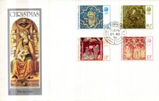 24 November 1976 Christmas Philart First Day Cover House Of Commons Sw1 Cds photo