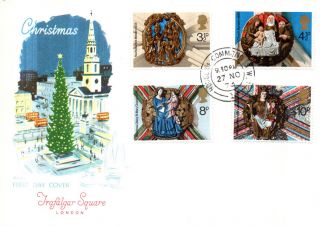 27 November 1974 Christmas Philart First Day Cover House Of Commons Sw1 Cds photo