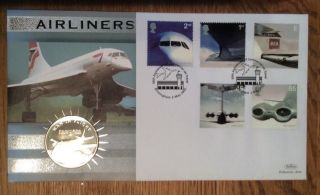 Coin/stamp First Day Cover - Airliners 2002 photo