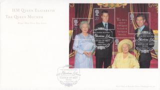 2000 Queen Mothers 100th Minisheet Fdc Castle Of Mey Thurso Shs photo