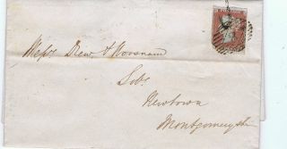 1847 Victorian Penny Red (imperf) On Entire Cover - Diamond Numeral Postmark photo