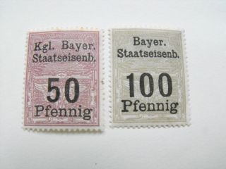 Germany Bavaria Bayer Staatseisenb - - 50pf 100pf - - Hinged photo