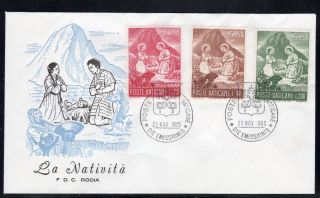 Vatican City Fdc 420 - 2 Christmas 1965 Issue photo