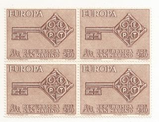 San Marino 687,  Europa 1968 Block Of Four,  (cv=$3) photo