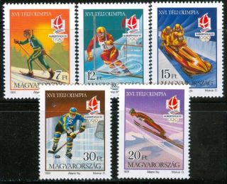 Hungary - 1991.  Winter Olympics,  Albertville (sport,  Ski,  Hockey) Mi 4175 - 4179 photo