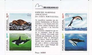 Portugal 1983 Marine Species Threatened In Portuguese Coast Souvenir Sheet photo