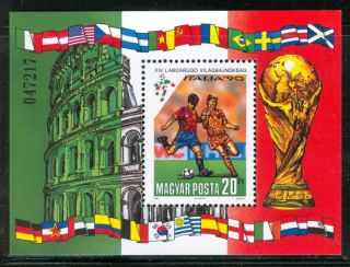 Hungary - 1990.  Souv.  Sheet - World Cup Soccer Chships,  Italy (sport) Mi Bl.  210 photo