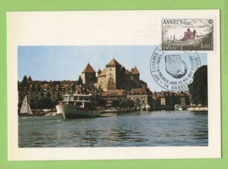 France 1977 50th Philatelic Congress,  Annecy Maximum Card,  Fdi photo
