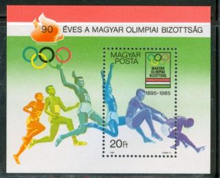 Hungary - 1985.  Souv.  Sheet - Hungarian Olympic Committee (sport) Mi Bl.  175 photo