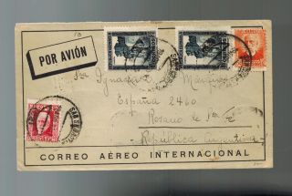 1932 Alicante Spain Airmail Cover To Rosario Argentina photo