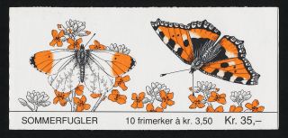Norway 1034b Booklet Butterflies,  Flowers photo