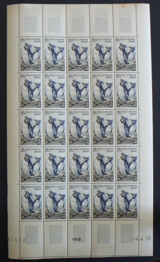 Rare French Southern & Antarctic Territories 1956 Sc 2 Pingyins Full Sheet photo