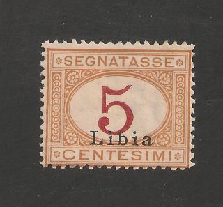 Libya J1 Vf Og - 1915 5c Italian Postage Due - Scv $2.  50 photo