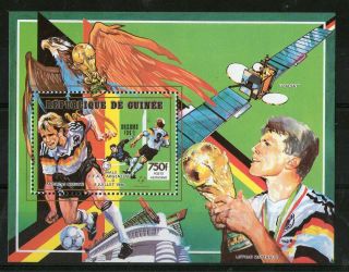 Republic Of Guinea Football World Cup Italy 1990 Miniature Sheet (a) photo
