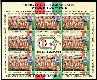 Sierra Leone 1990 Italy World Cup Sheetlet Holland Team photo