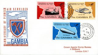 Gambia 15 December 1969 Pioneer Air Services First Day Cover Bathurst Cds photo