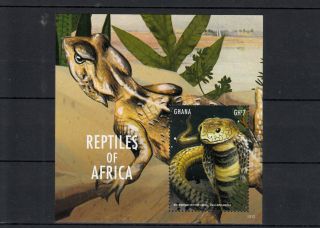 Ghana 2013 Reptiles Of Africa Ii 1v S/s Snakes Mozambique Spitting Cobra photo