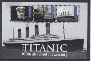 Sierra Leone 2012 Rms Titanic 100th Memorial Anniversary 3v Sheet Jp Morgan photo
