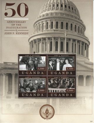 Uganda 2012 John F Kennedy 50th Ann Inauguration 4v Sheet Us Presidents Jfk photo