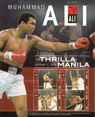 Gambia 2012 Muhammad Ali 4v Sheetlet Ii Thrilla In Manila Boxing Sports photo