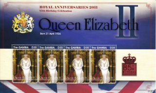 Gambia 2011 Royal Anniversaries Queen Elizabeth 85th Birthday 1v Sheet photo