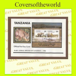 Tanzania 1985 Rare Animal Species Of Zanzibar M/s On First Day Cover photo