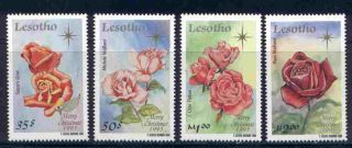 Lesotho 1040 - 3 Christmas,  Roses,  Flowers photo