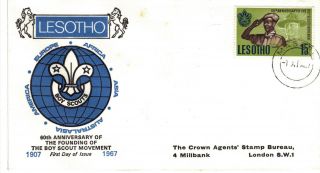 Lesotho 1967 Scout Stamp First Day Cover Ref:cw390 photo