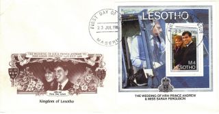 Lesotho 1986 Royal Wedding Mini Sheet First Day Cover Ref:cw393 photo