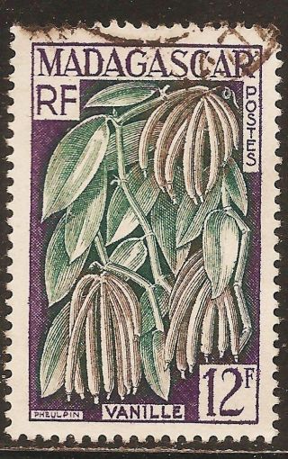 1957 Madagascar,  Malagasy: Scott 299 - Plants (12f - Vanilla Planifolia) - photo