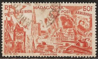 1946 Madagascar,  Malagasy: Scott C50 - Air Mail (50fr - Chad To Rhine) - photo