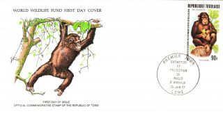 World Wildlife Fund First Day Cover - Togo - The Chimpanzee - Issue No 54 photo