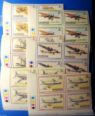 Rhodesia 1978 - Airplanes 75th Anniv Of Powered Flight,  1b Controls, photo