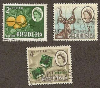 Rhodesia Scott S 224 - 226,  Queen Elizabeth Ii & Various Products, ,  1966 photo