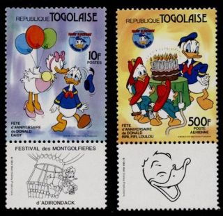 Togo 1234,  7 + Label Disney,  Donald Duck 50th photo