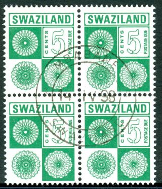 Swaziland 1978 Stamp 5c Postage Due Block Of 4 Fine (cto) photo
