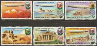 1976 Madagascar,  Malagasy: Scott 545 - 548,  C158 - 159 (6) (zeppelins) - photo