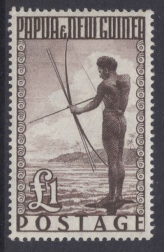 1952 - 1958 Papua Guinea Sg15 £1 Fisherman Mlh Our Ref M6 photo