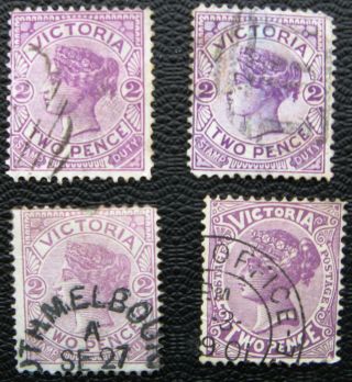 Australia Victoria State Queen Victoria Stamp Good 2d Violet Selection photo