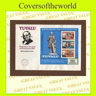 Tuvalu 1979 Rowland Hill Miniature Sheet First Day Cover photo
