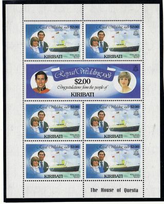 Kiribati 1981 Royal Wedding $2 Souvenir Sheet photo