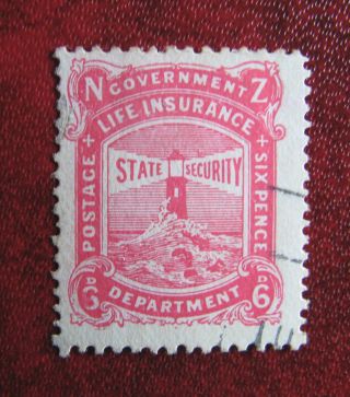 Zealand 1905 Life Insurance 6d Pink photo