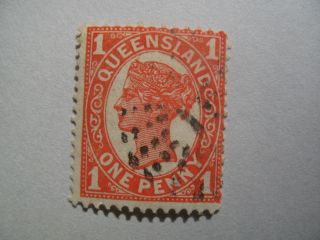 One Australian - Queensland - Stamp - Scott Cat.  57 - Queen Victoria photo