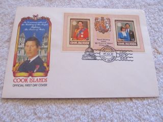 Royal Wedding Of Charles And Diana Souvenir Sheet Fdc From Cook Is. photo
